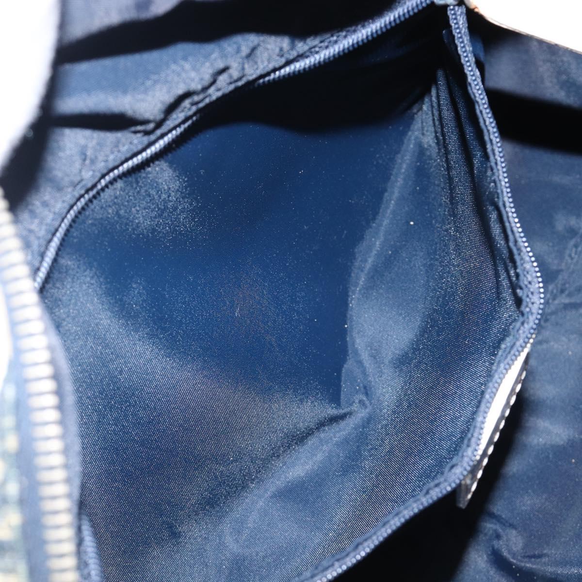 Christian Dior Trotter Hand Bag PVC Leather Navy White Auth 201187