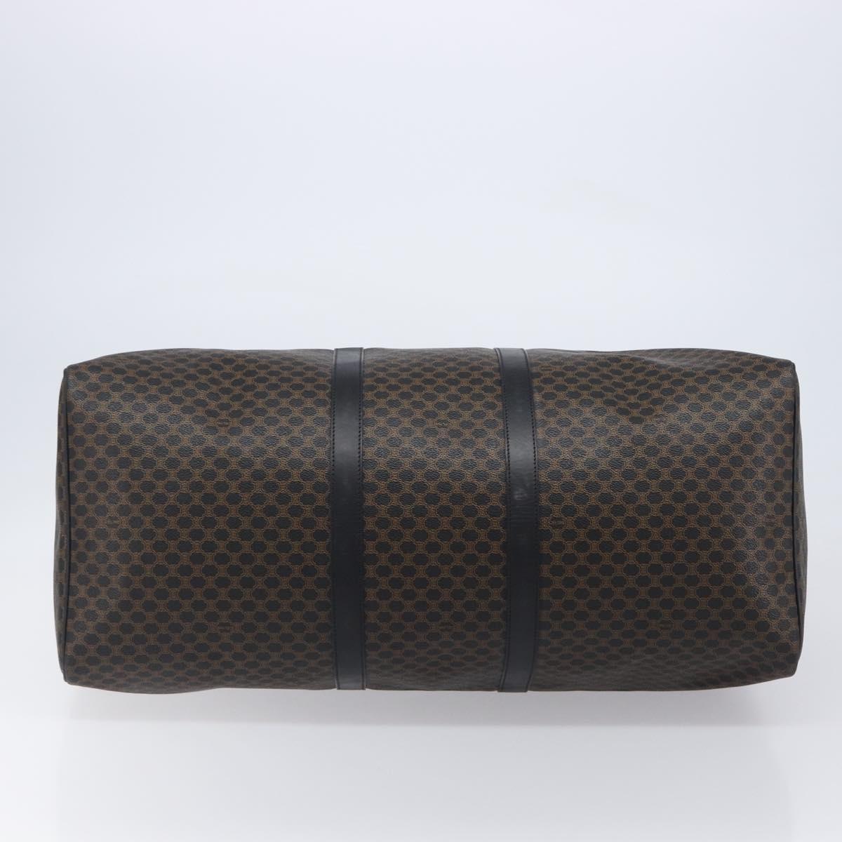 CELINE Macadam Canvas Boston Bag PVC Leather 2way Black Gold Auth 201189V
