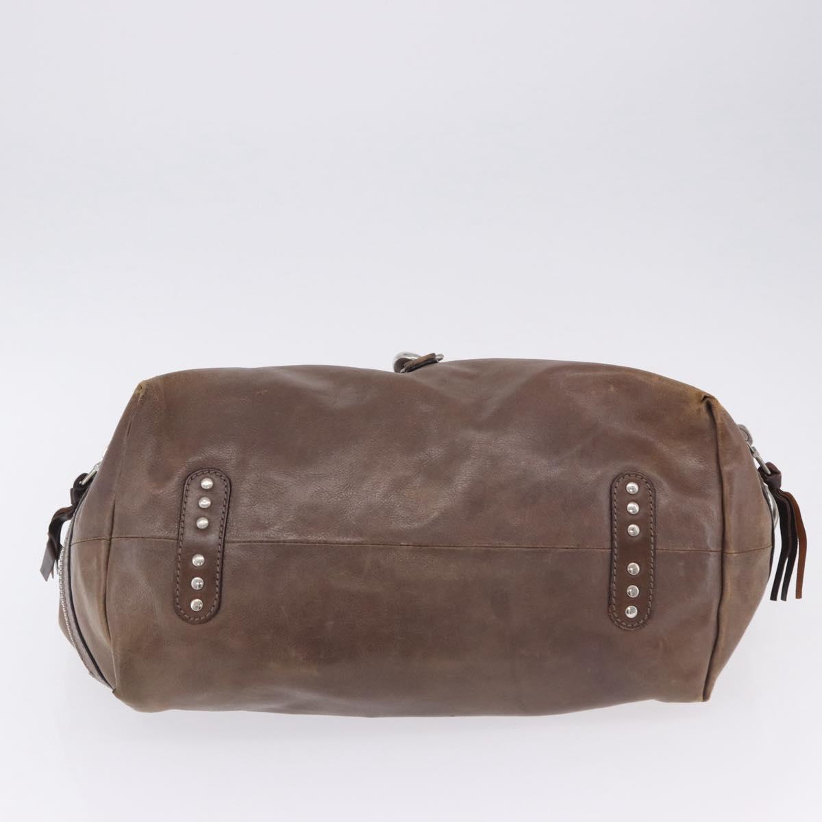 Chloe Kerala Hand Bag Leather Brown Silver Auth 201190