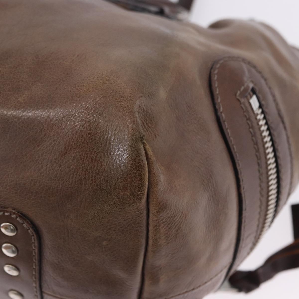 Chloe Kerala Hand Bag Leather Brown Silver Auth 201190