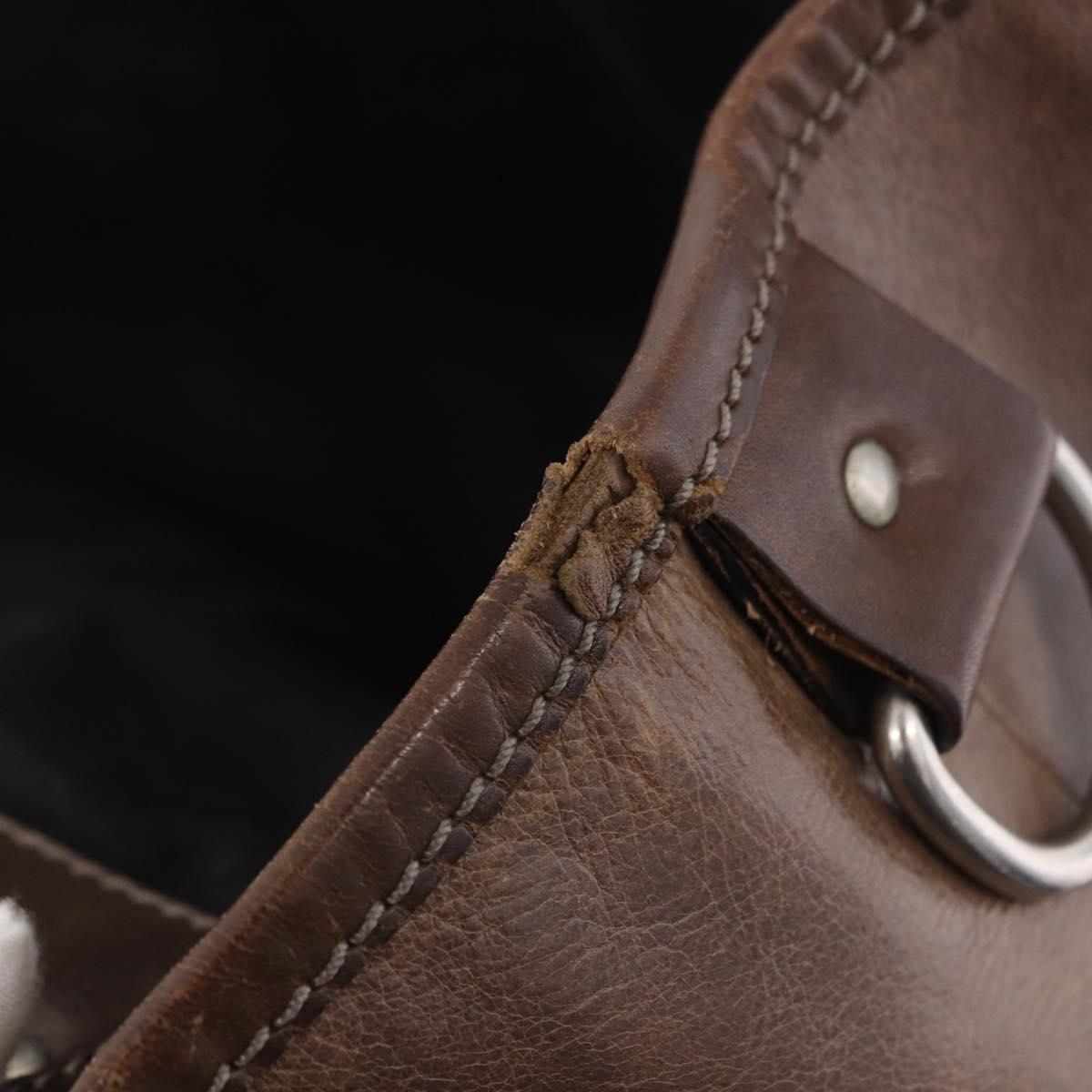 Chloe Kerala Hand Bag Leather Brown Silver Auth 201190