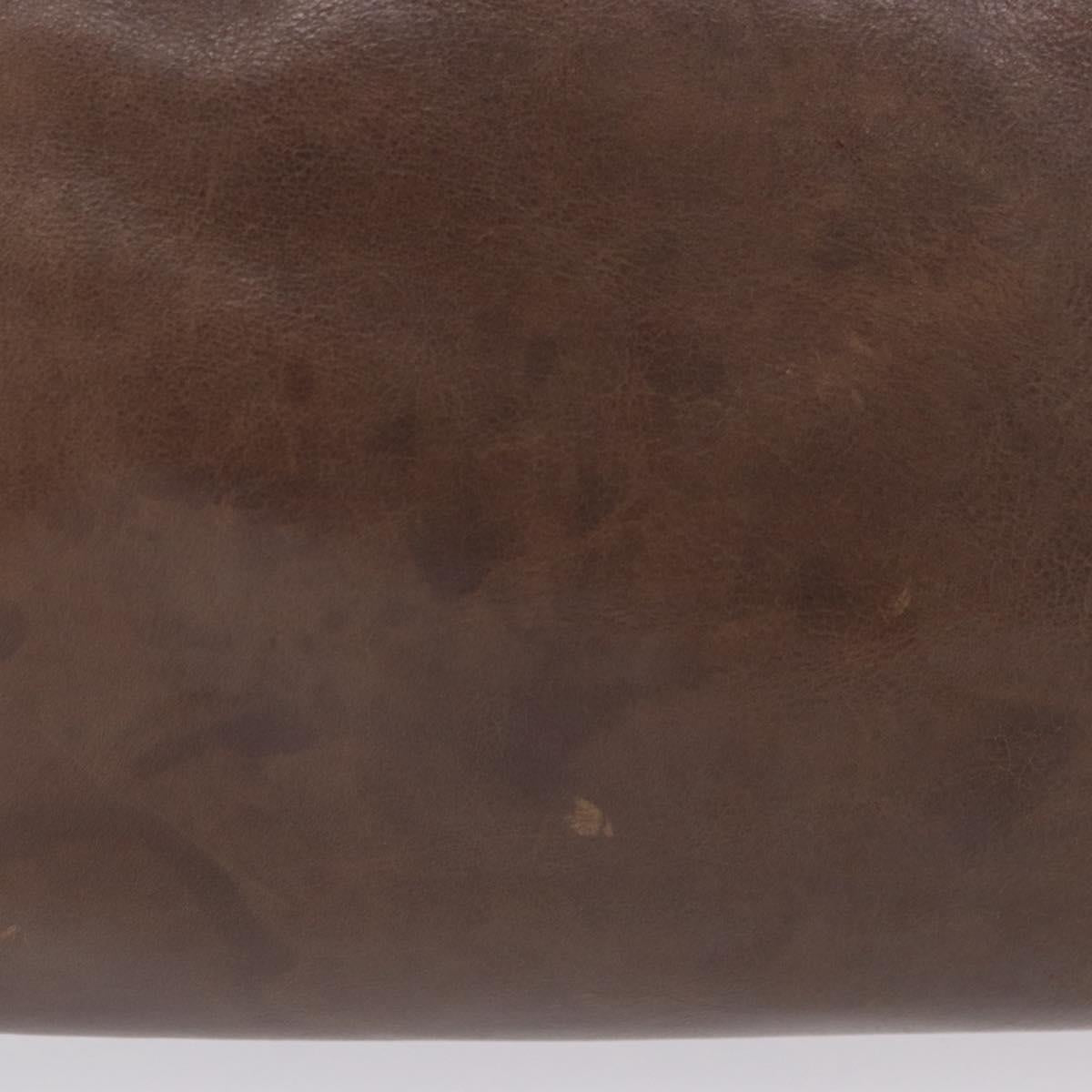 Chloe Kerala Hand Bag Leather Brown Silver Auth 201190
