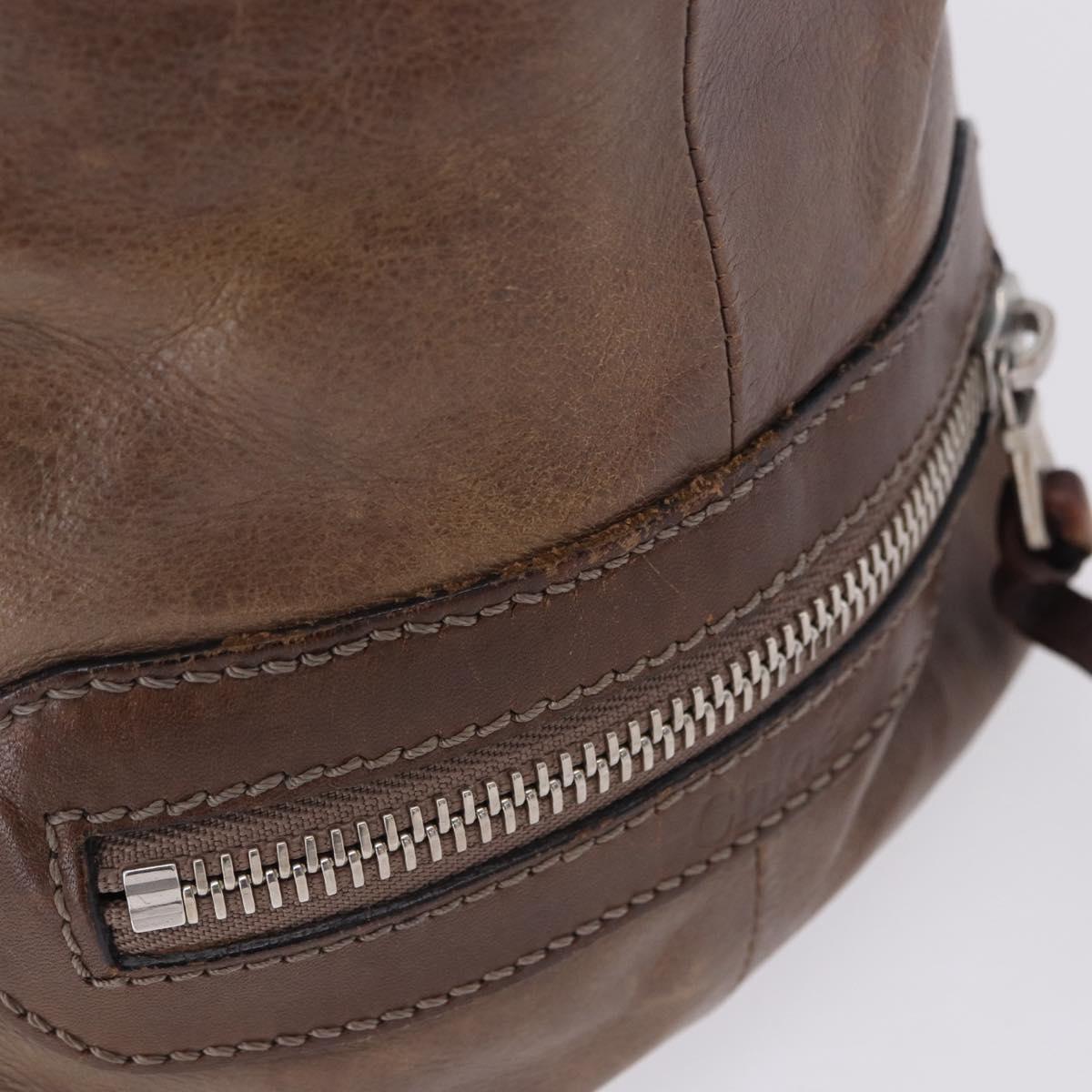 Chloe Kerala Hand Bag Leather Brown Silver Auth 201190