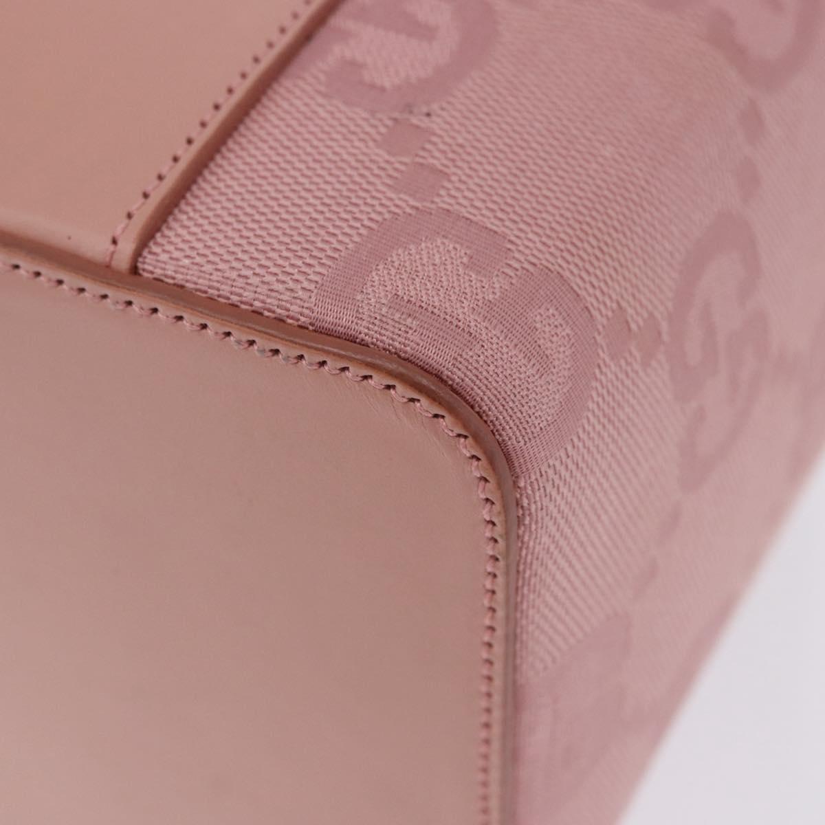 GUCCI GG Canvas Vanity Cosmetic Pouch Pink Silver 039 1052 Auth 201193V