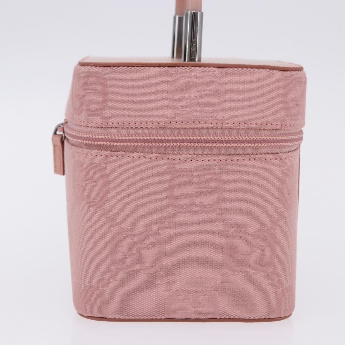 GUCCI GG Canvas Vanity Cosmetic Pouch Pink Silver 039 1052 Auth 201193V