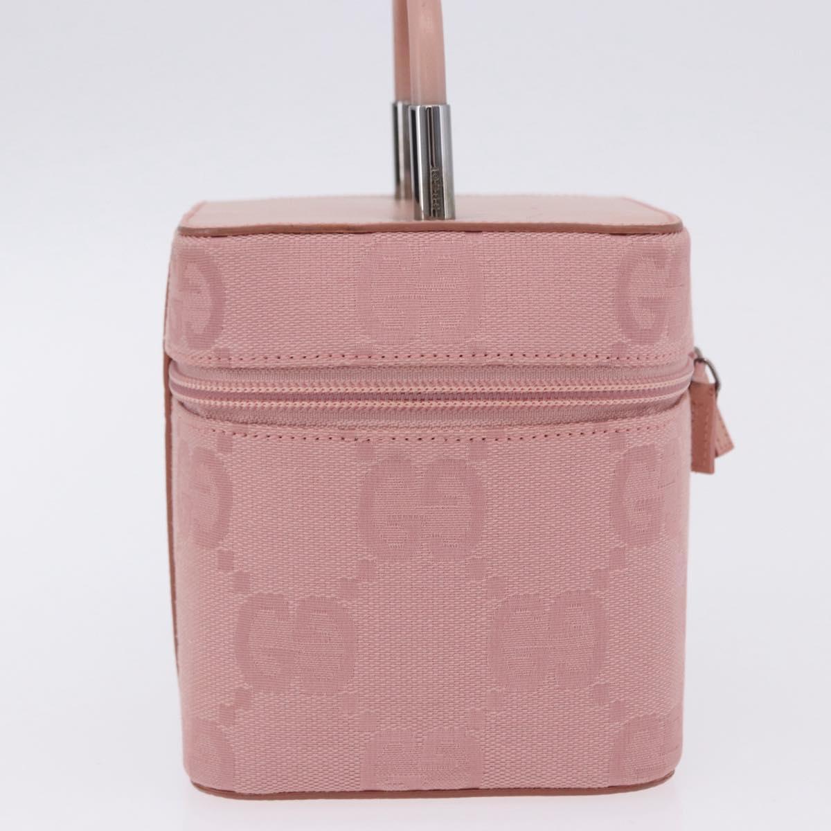 GUCCI GG Canvas Vanity Cosmetic Pouch Pink Silver 039 1052 Auth 201193V