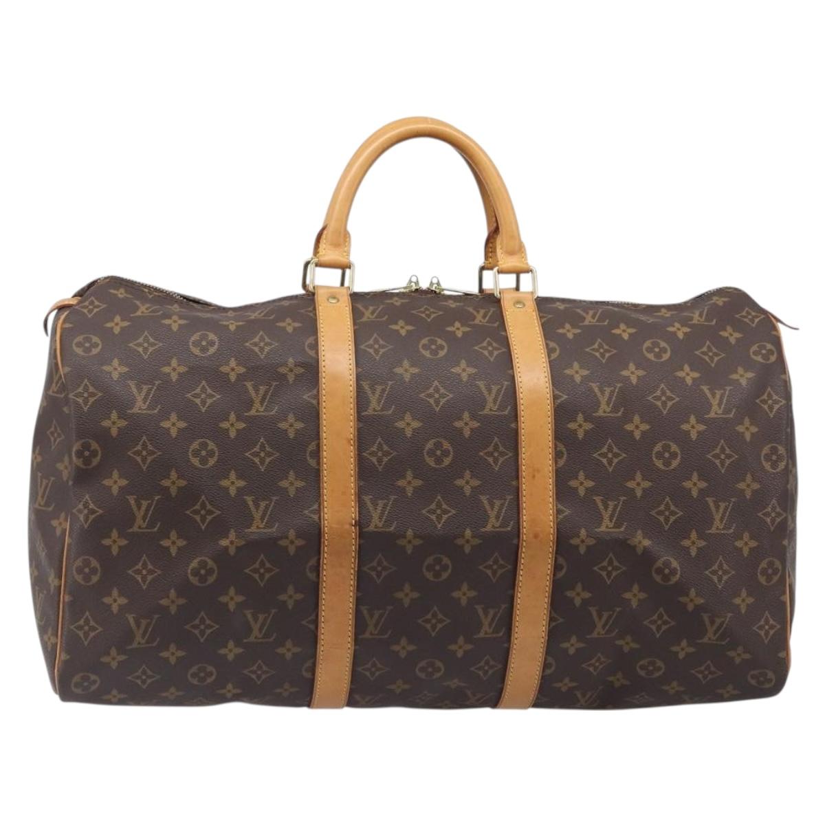 LOUIS VUITTON Monogram Keepall 50 Boston Bag M41426 LV Auth 201194V