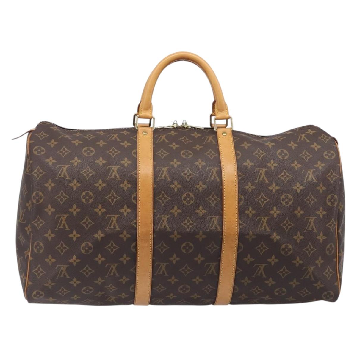 LOUIS VUITTON Monogram Keepall 50 Boston Bag M41426 LV Auth 201194V