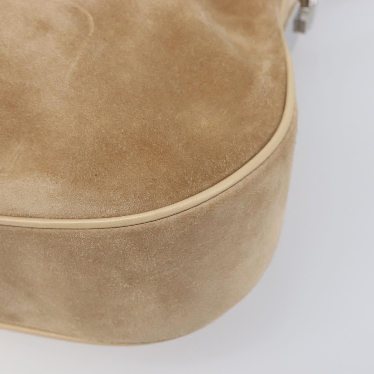 CARTIER PANTHERE Hand Bag Suede Beige Silver Auth 201200V