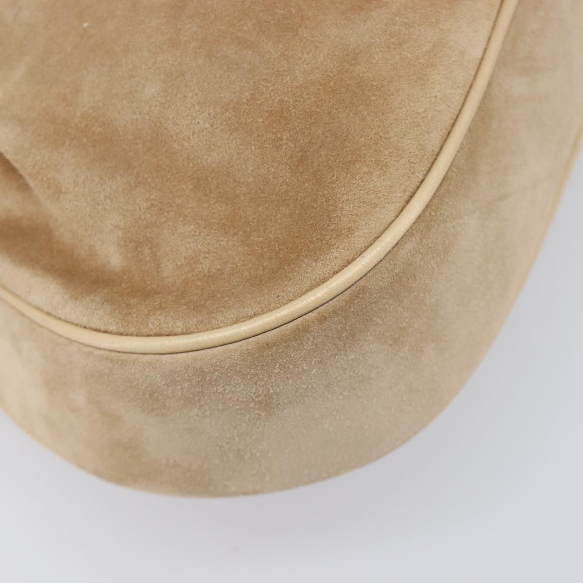 CARTIER PANTHERE Hand Bag Suede Beige Silver Auth 201200V