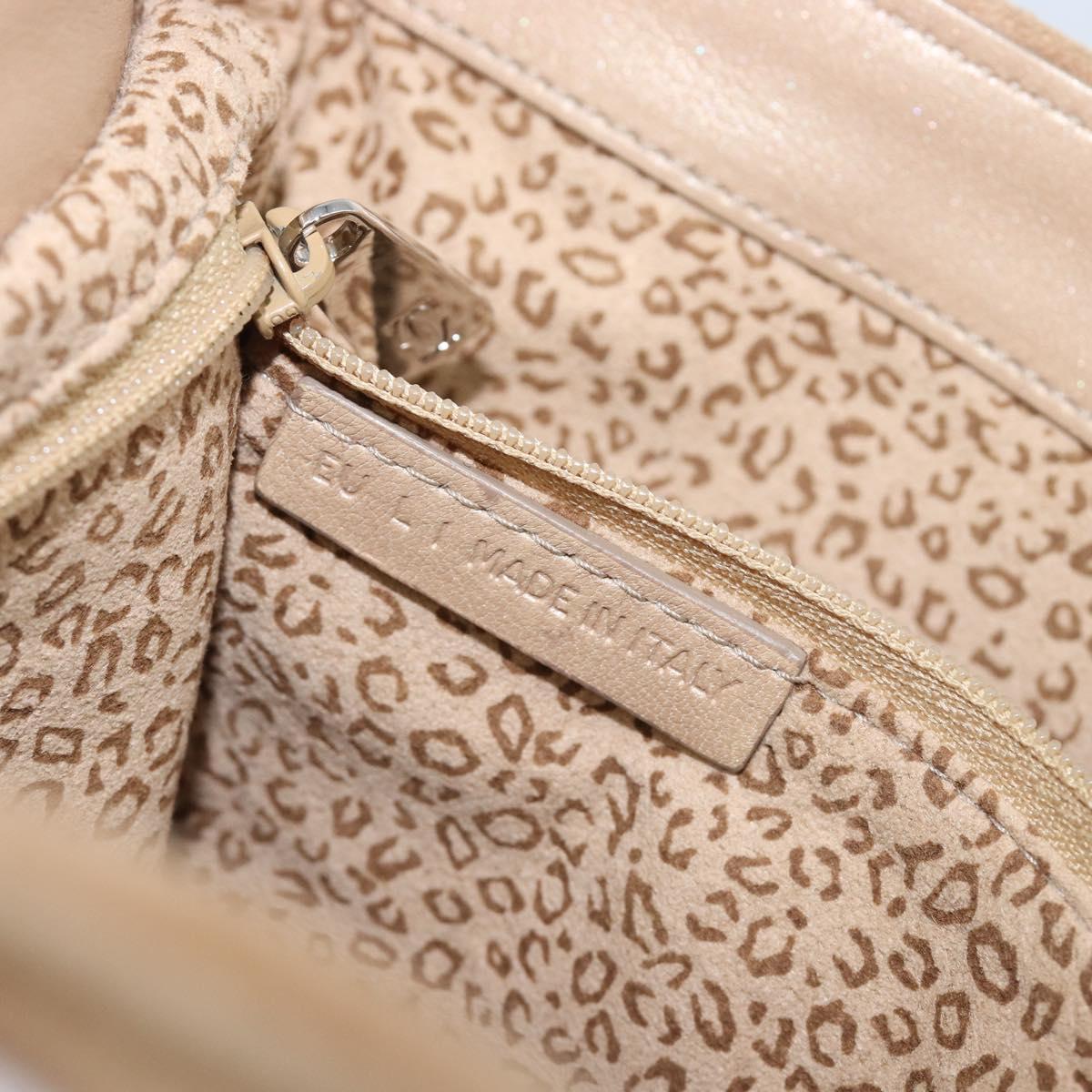 CARTIER PANTHERE Hand Bag Suede Beige Silver Auth 201200V