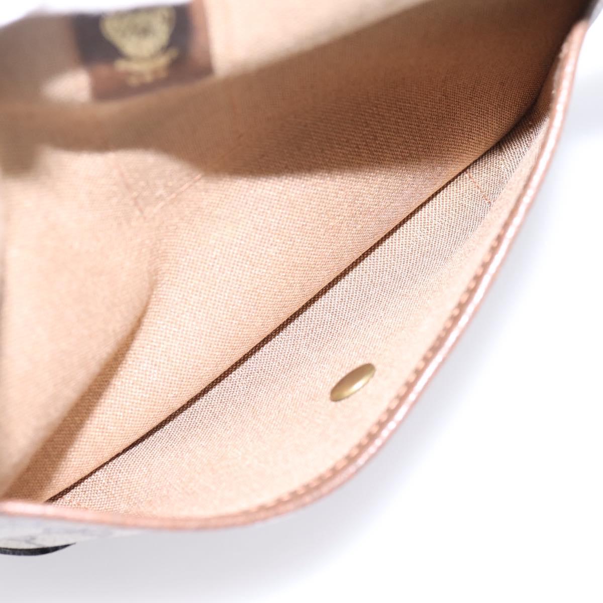 GUCCI GG Supreme Web Sherry Line Pouch PVC Beige Auth 201201A