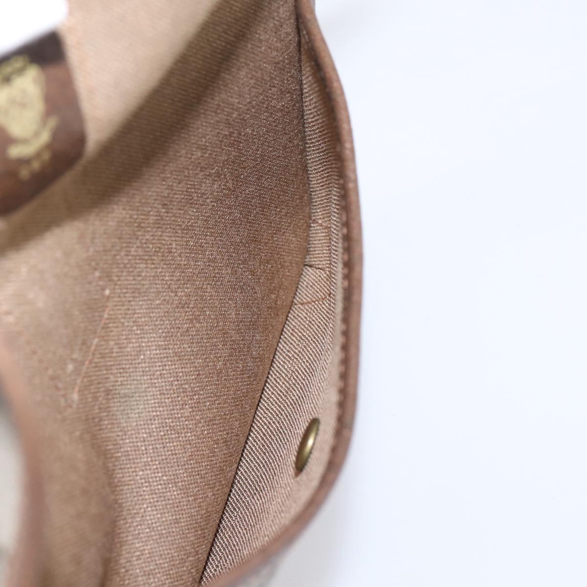 GUCCI GG Supreme Web Sherry Line Pouch PVC Beige Auth 201201A
