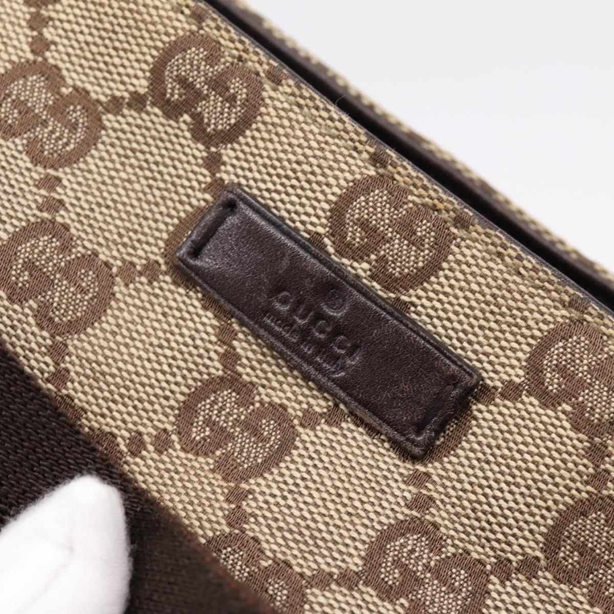 GUCCI GG Canvas Hand Bag Beige Gold Tone 106644 Auth 201203A