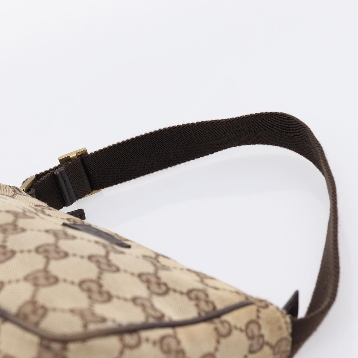GUCCI GG Canvas Hand Bag Beige Gold Tone 106644 Auth 201203A