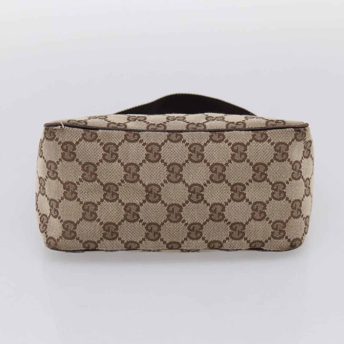 GUCCI GG Canvas Hand Bag Beige Gold Tone 106644 Auth 201203A