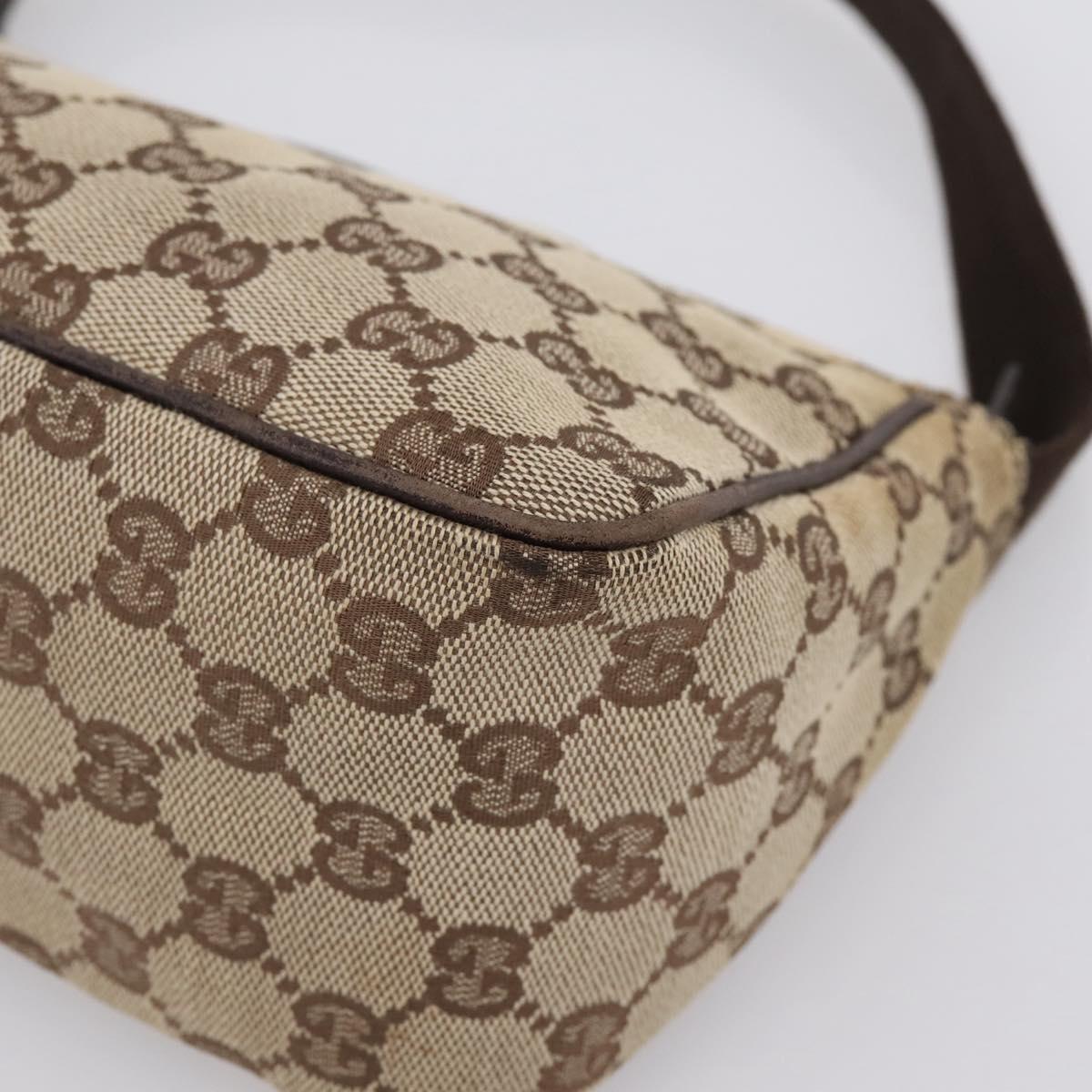 GUCCI GG Canvas Hand Bag Beige Gold Tone 106644 Auth 201203A
