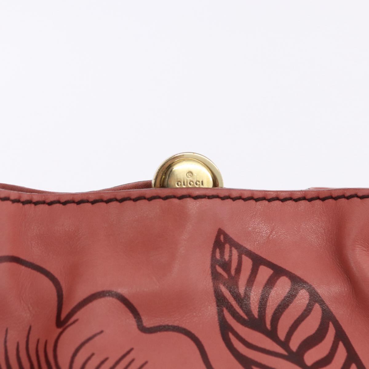 GUCCI Bamboo Hand Bag Leather Pink Gold 95231 Auth 201206V