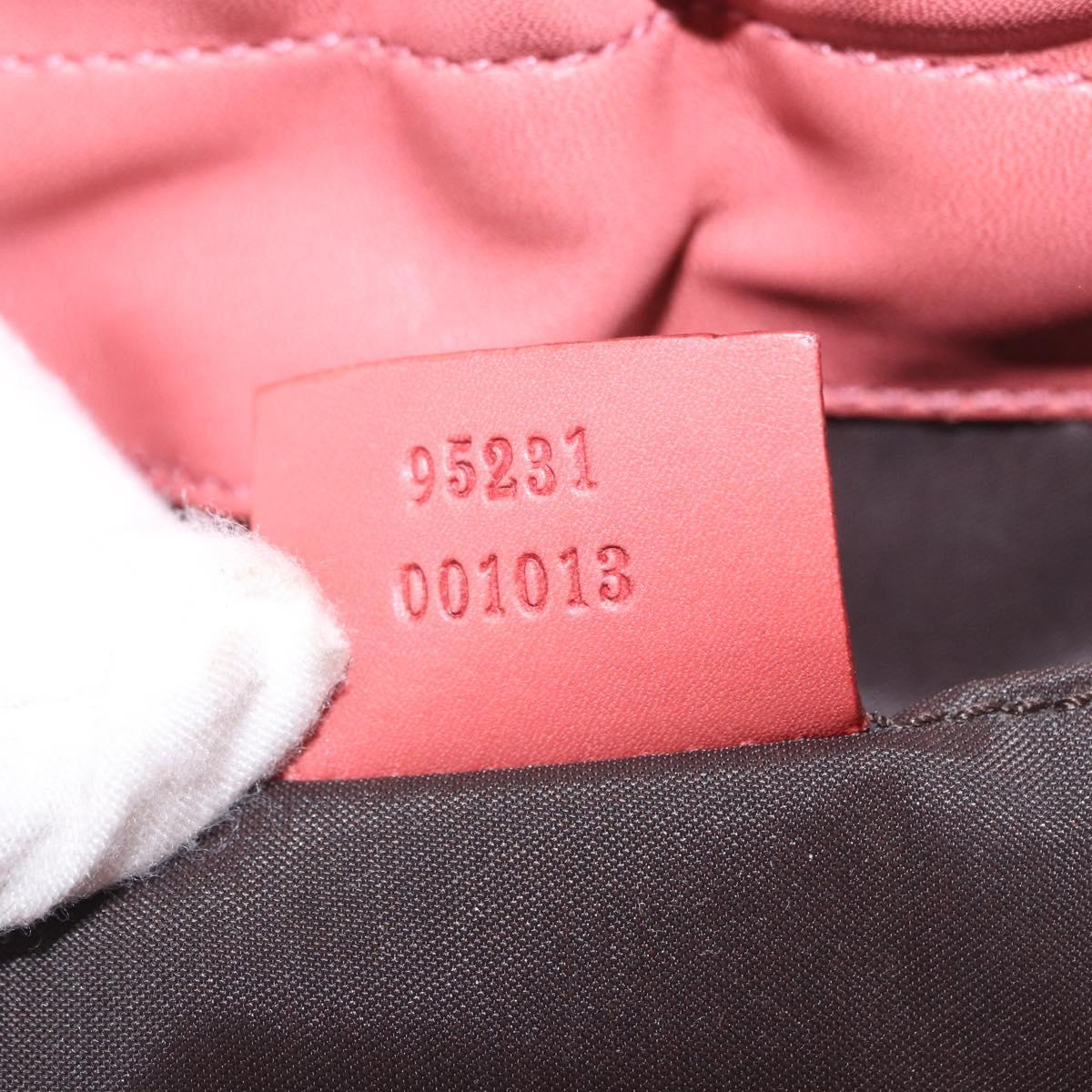GUCCI Bamboo Hand Bag Leather Pink Gold 95231 Auth 201206V