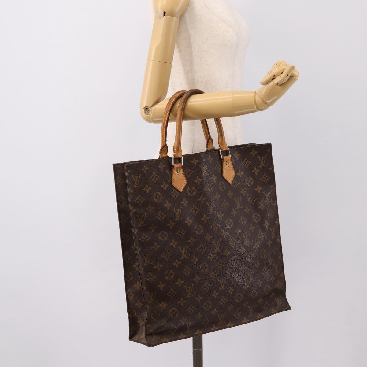 LOUIS VUITTON Monogram Sac Plat Hand Bag M51140 LV Auth 201214