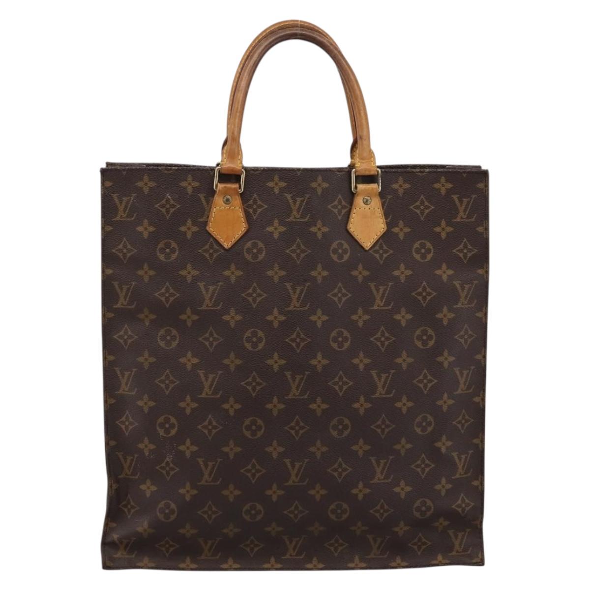 LOUIS VUITTON Monogram Sac Plat Hand Bag M51140 LV Auth 201214