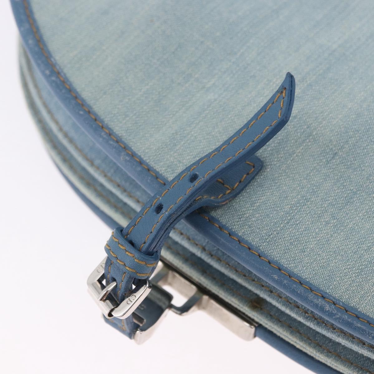 Christian Dior Admit It Shoulder Bag Denim Light Blue Silver Auth 201218V