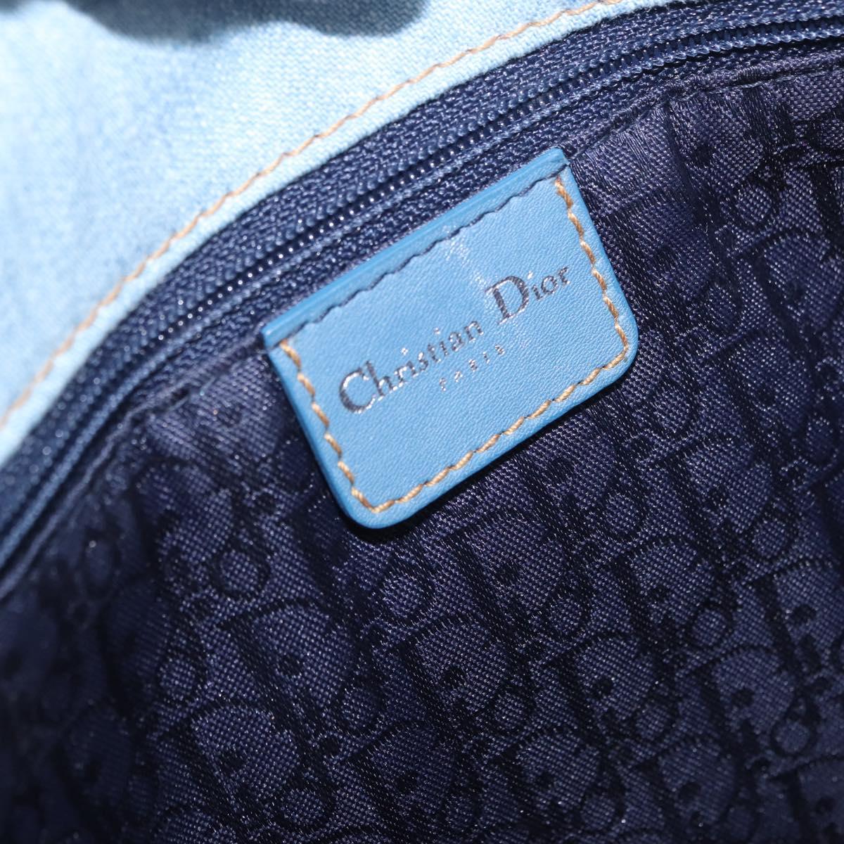 Christian Dior Admit It Shoulder Bag Denim Light Blue Silver Auth 201218V