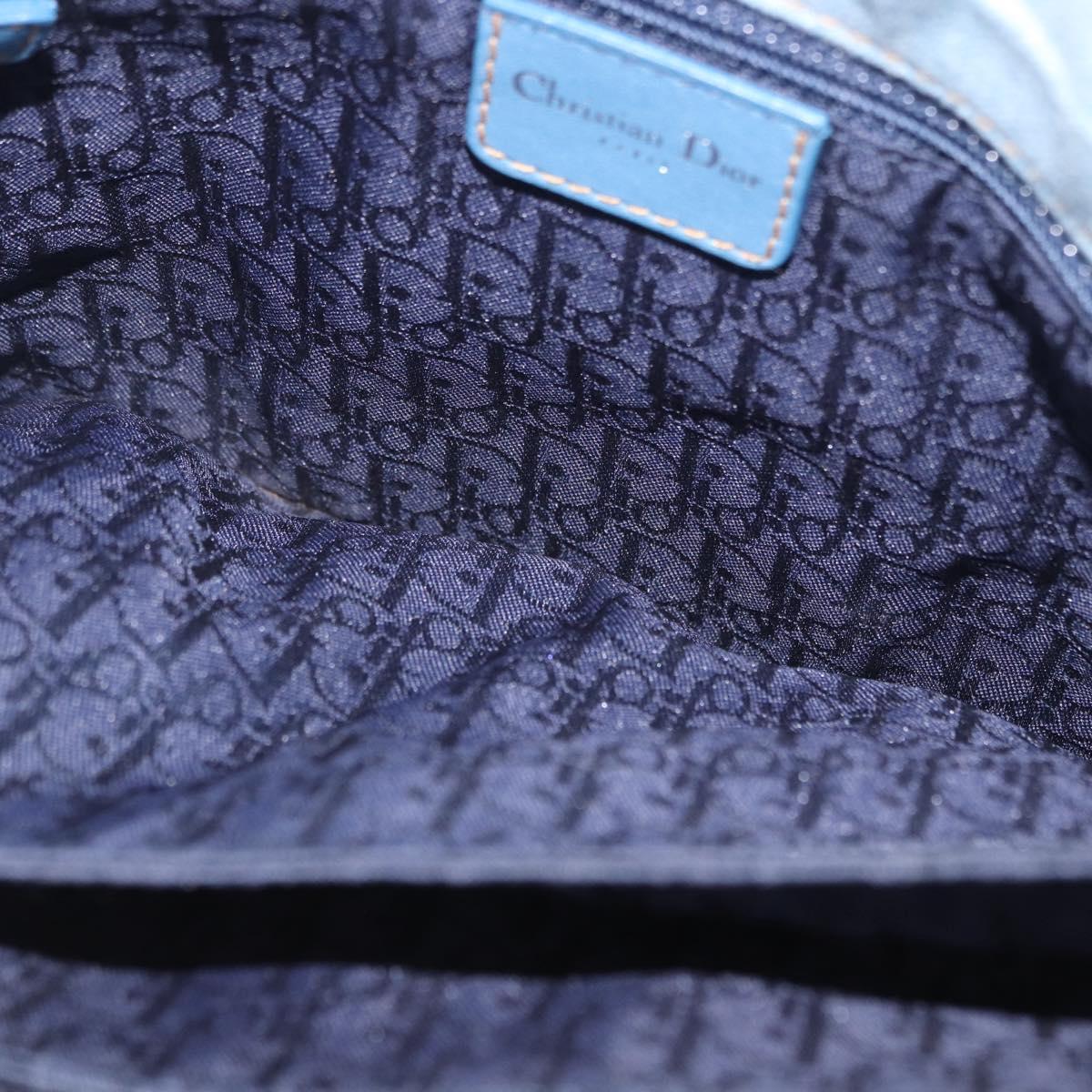 Christian Dior Admit It Shoulder Bag Denim Light Blue Silver Auth 201218V