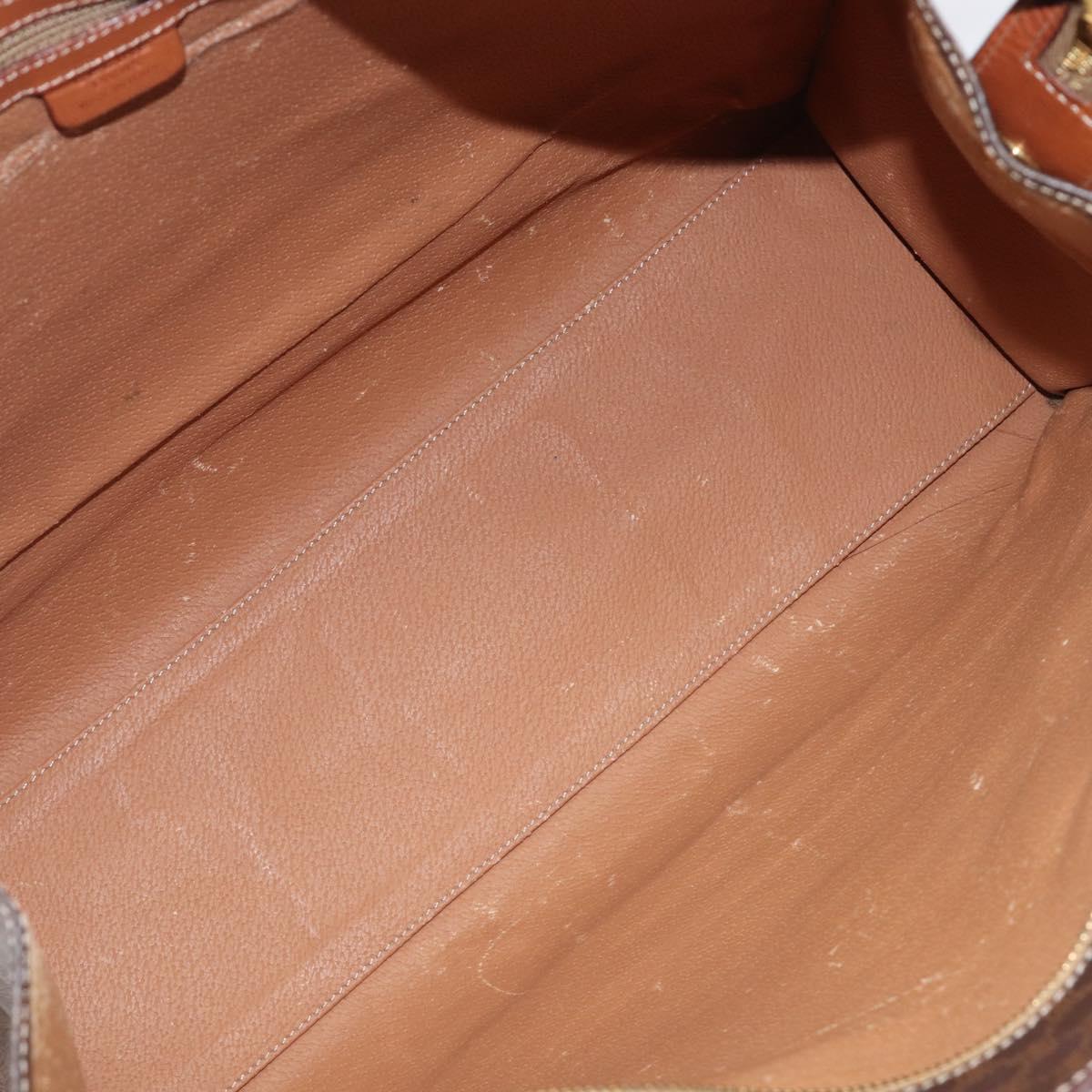 CELINE Macadam Tote Bag PVC Leather Brown Gold Tone Auth 201219