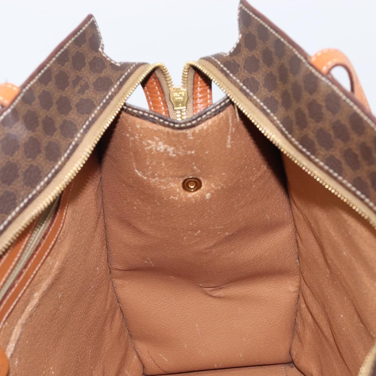 CELINE Macadam Tote Bag PVC Leather Brown Gold Tone Auth 201219