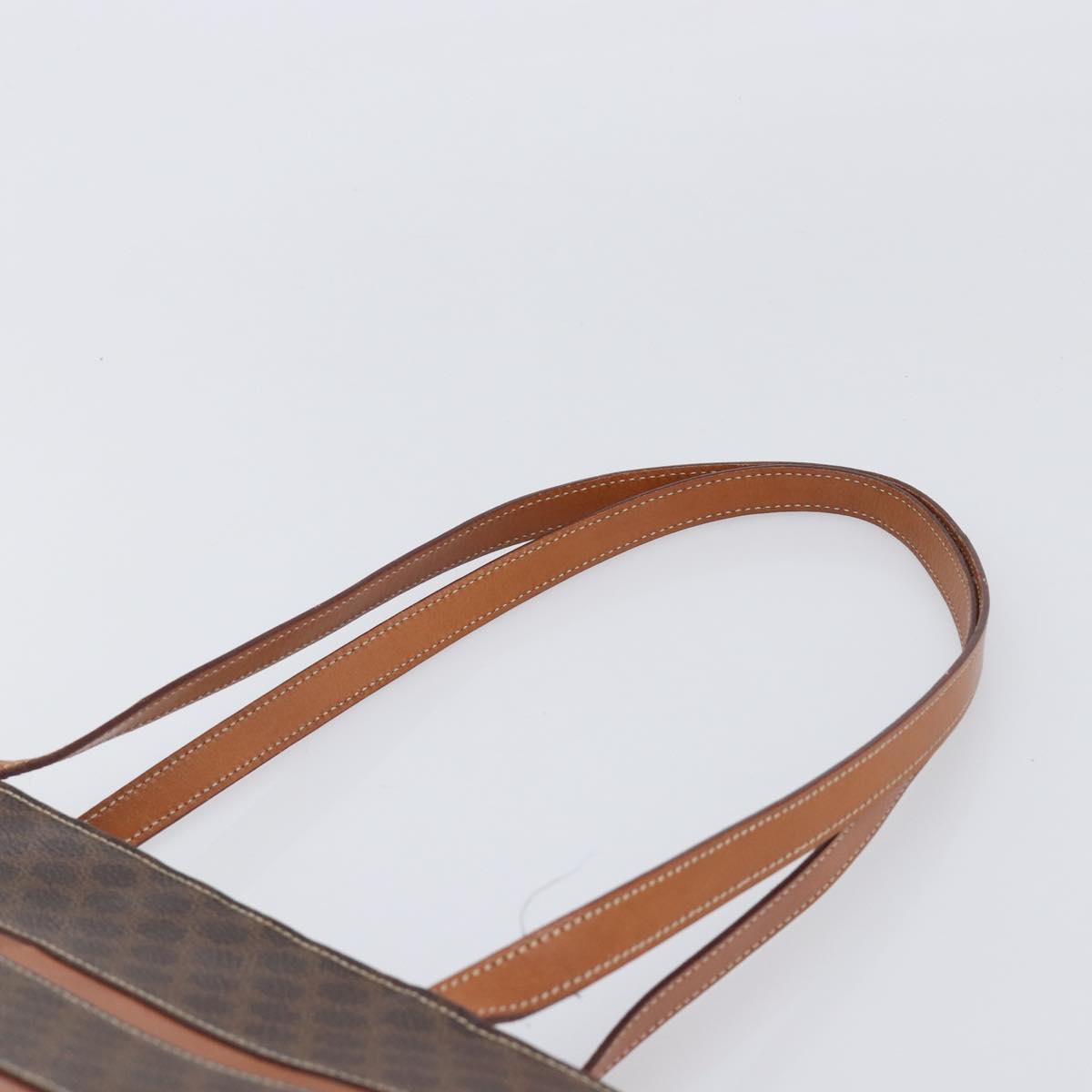 CELINE Macadam Tote Bag PVC Leather Brown Gold Tone Auth 201219