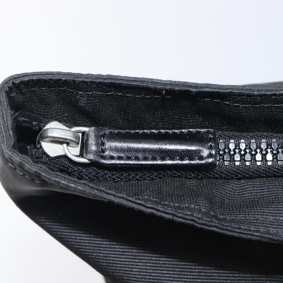 FENDI Hand Bag Canvas Black Silver Auth 201220