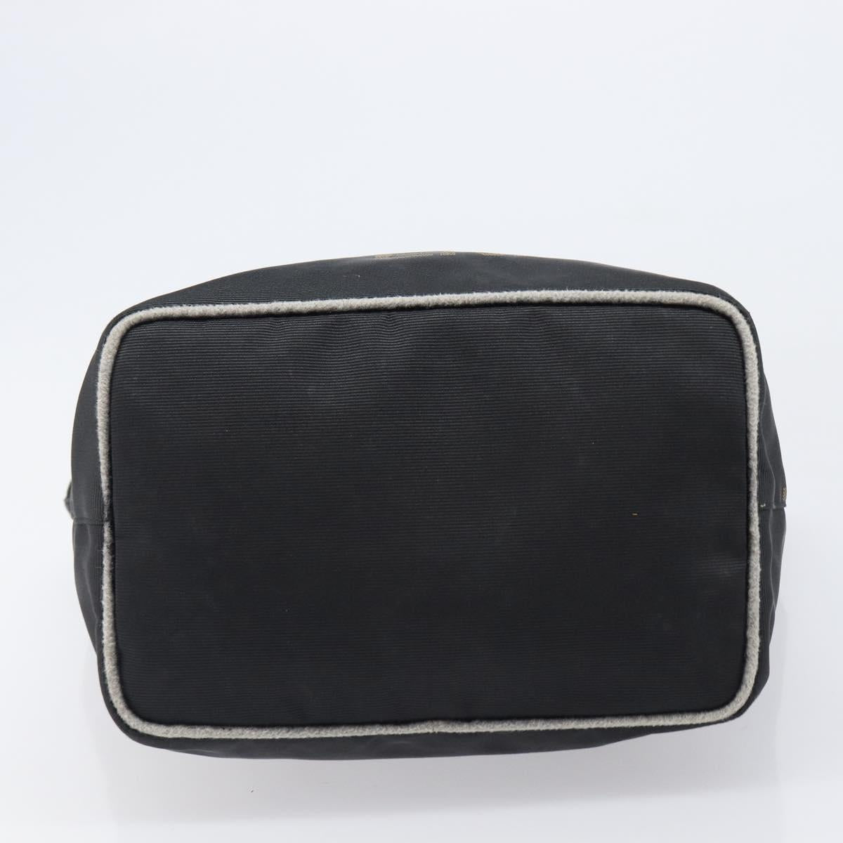 FENDI Hand Bag Canvas Black Silver Auth 201220