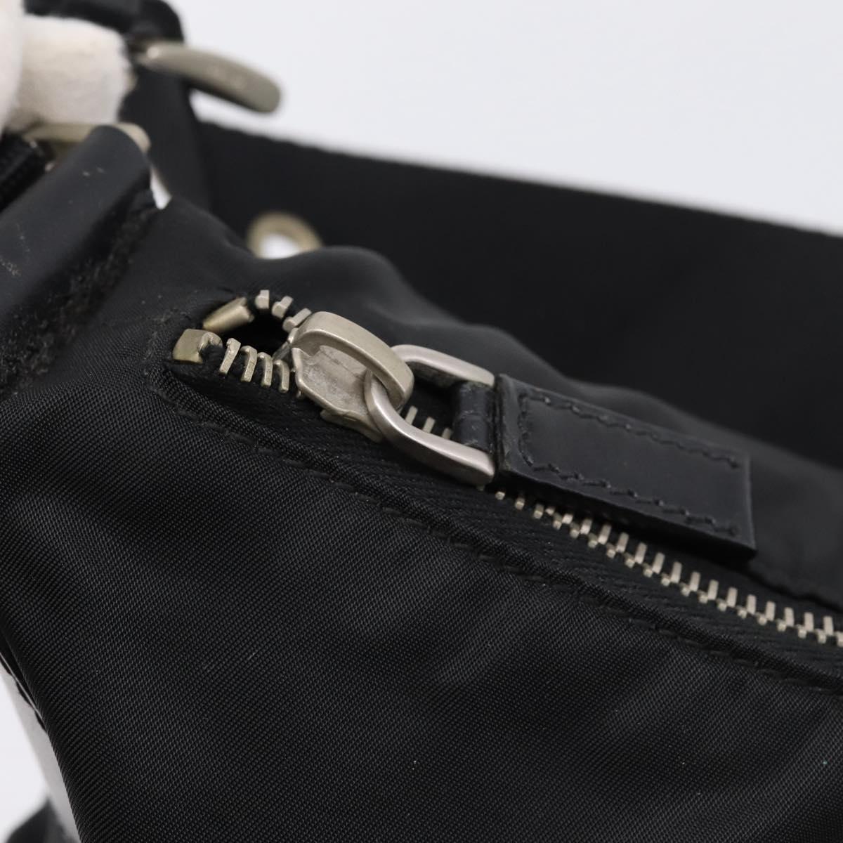 PRADA Shoulder Bag Nylon Black Silver Auth 201223A