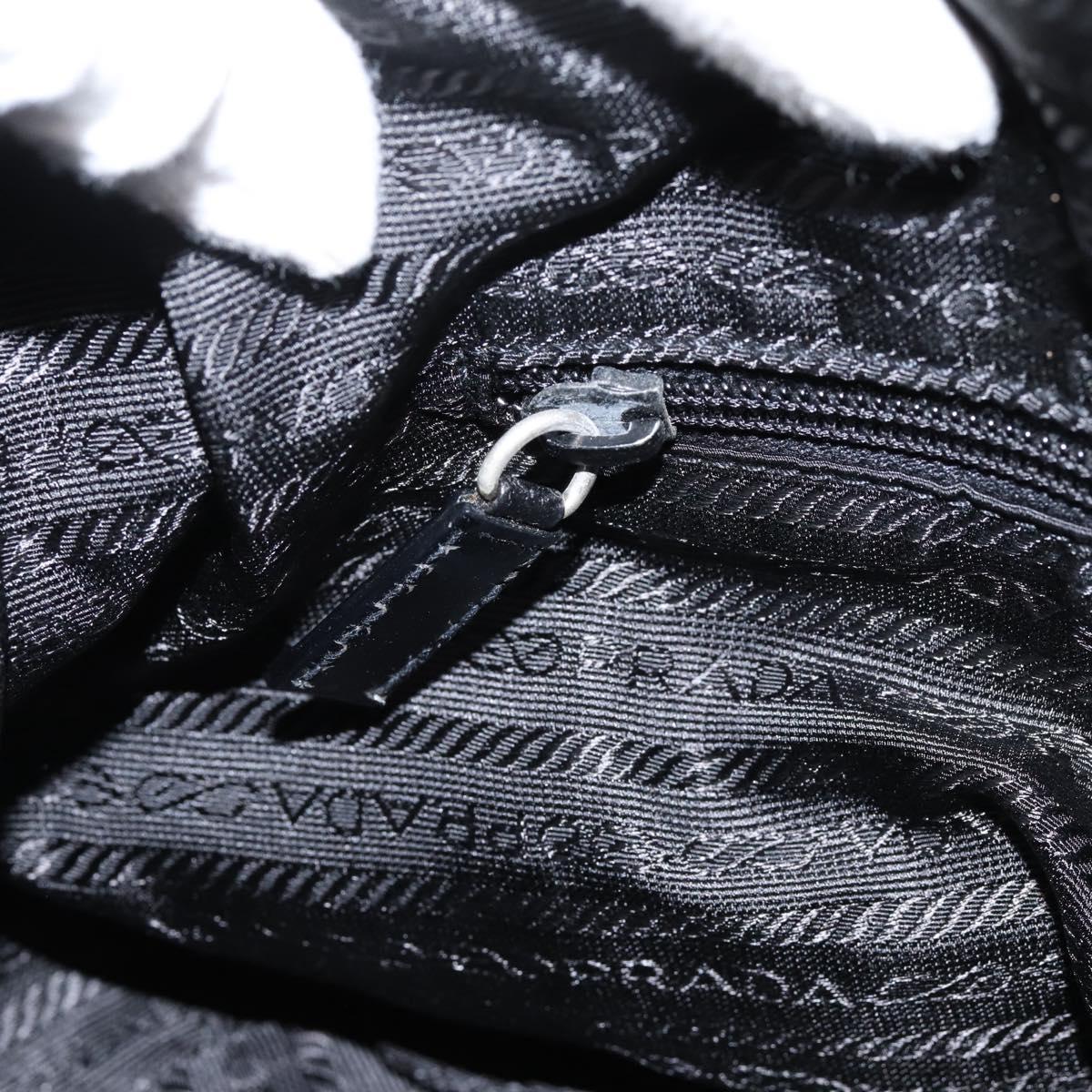 PRADA Shoulder Bag Nylon Black Silver Auth 201223A