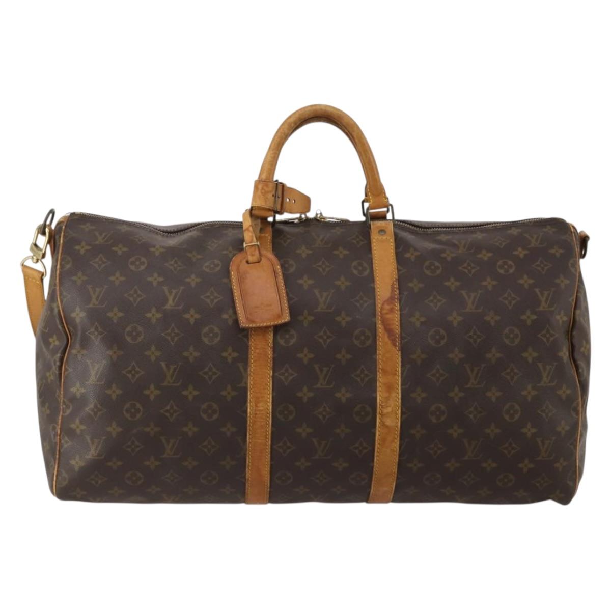 LOUIS VUITTON Monogram Keepall Bandouliere 55 Boston Bag M41414 LV Auth 201227