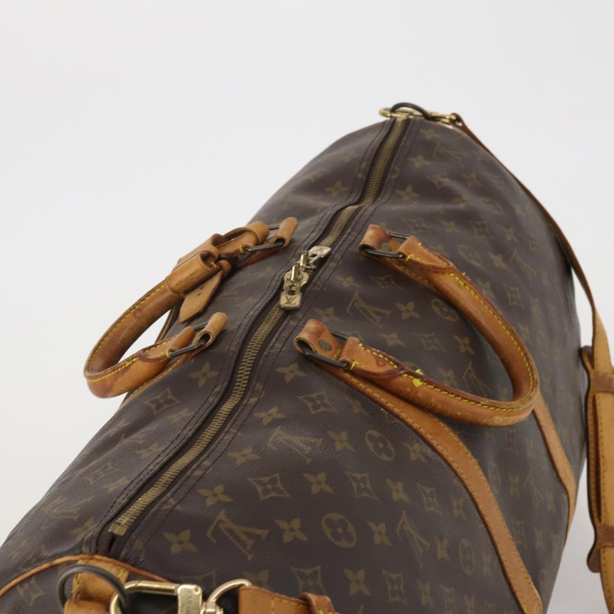 LOUIS VUITTON Monogram Keepall Bandouliere 55 Boston Bag M41414 LV Auth 201227