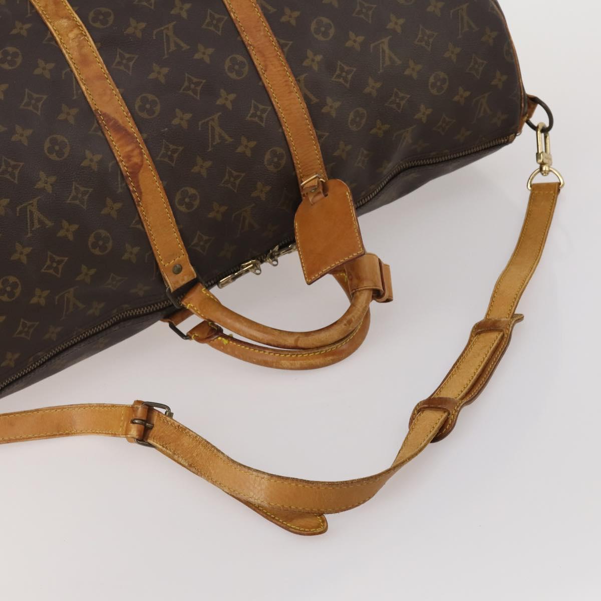LOUIS VUITTON Monogram Keepall Bandouliere 55 Boston Bag M41414 LV Auth 201227