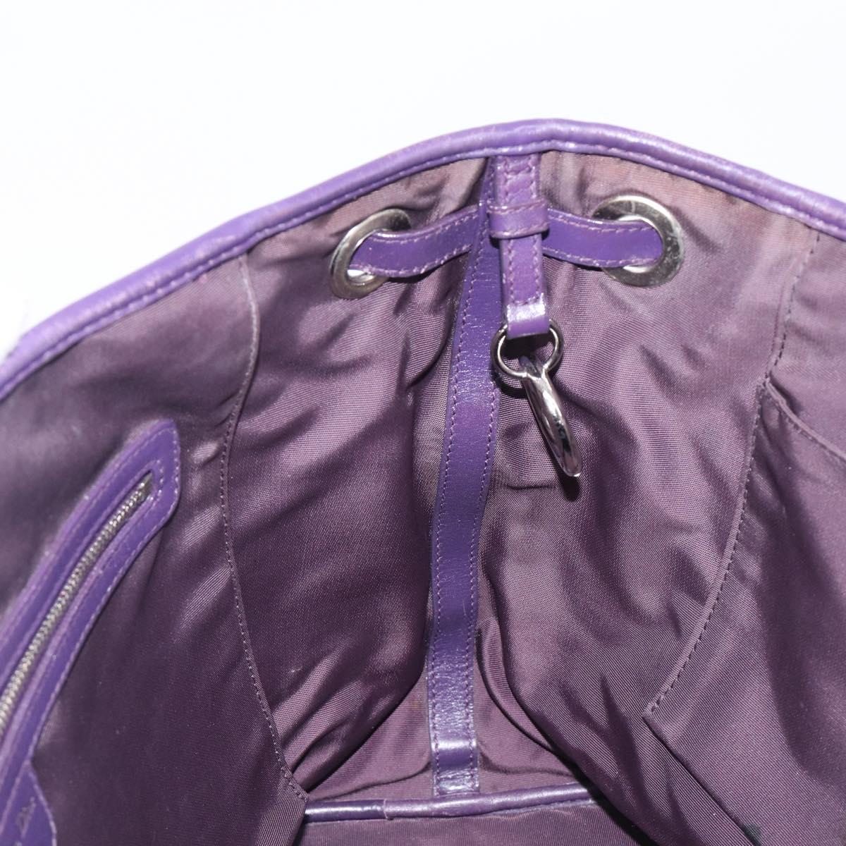 Christian Dior Canage Tote Bag Canvas Purple Silver Auth 201229