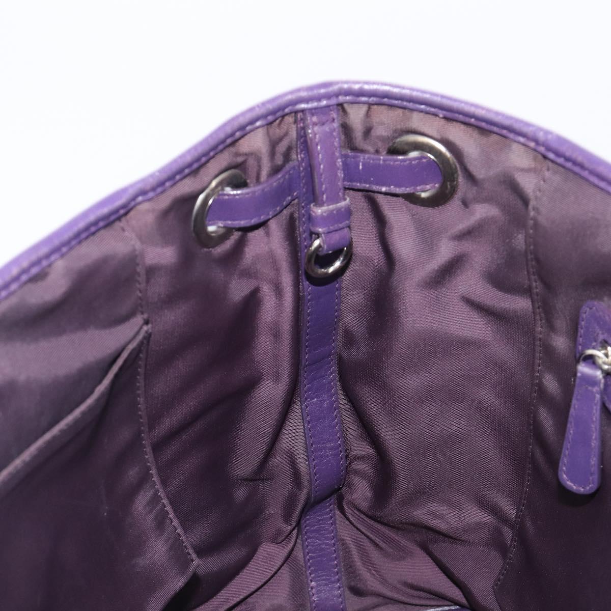 Christian Dior Canage Tote Bag Canvas Purple Silver Auth 201229
