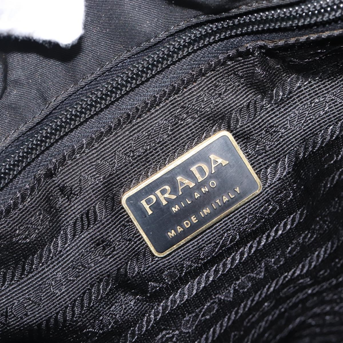 PRADA Backpack Nylon Black Gold Tone Auth 201231