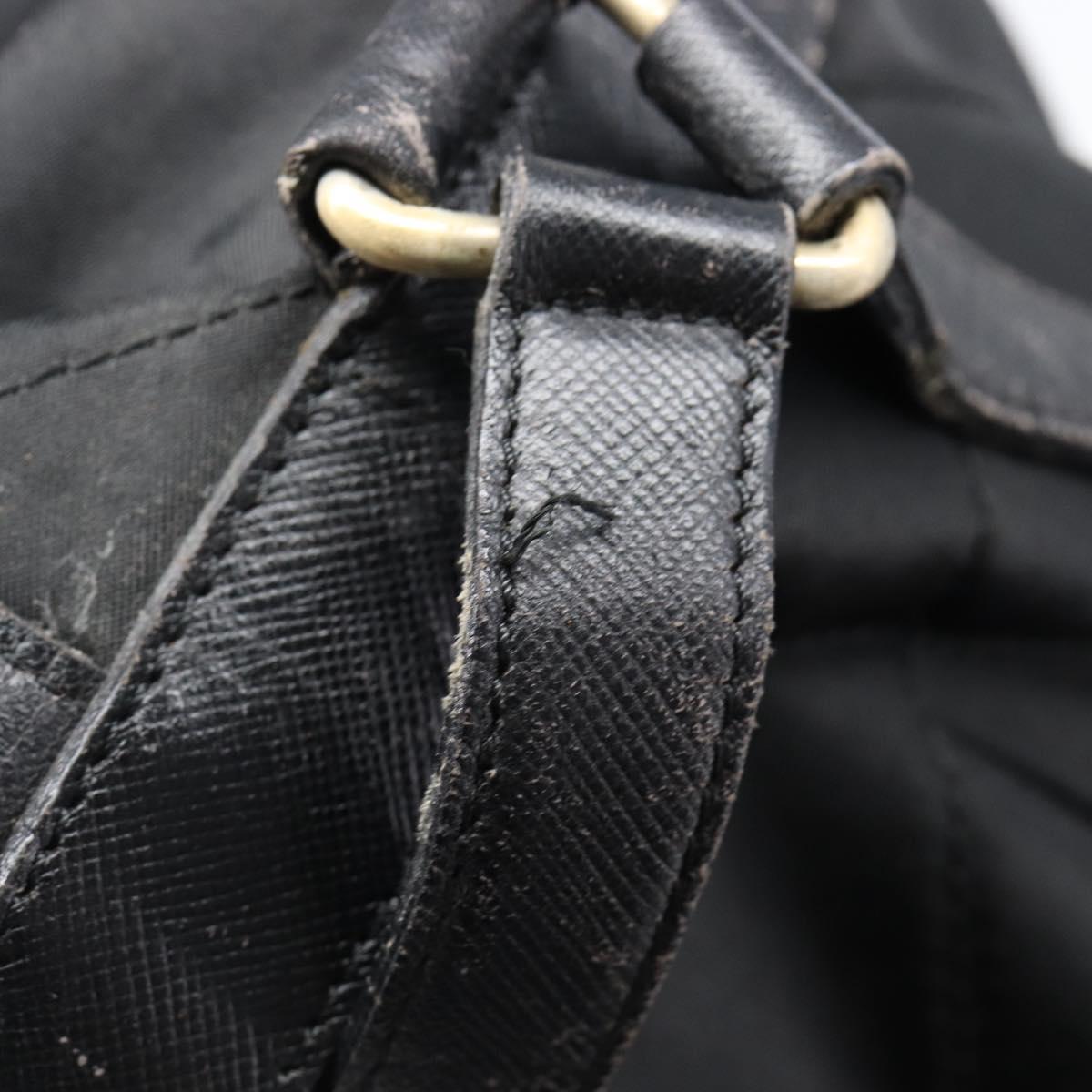 PRADA Backpack Nylon Black Gold Tone Auth 201231