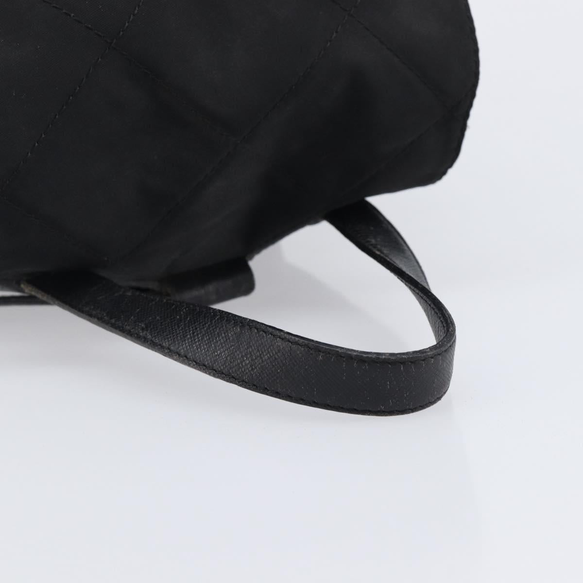 PRADA Backpack Nylon Black Gold Tone Auth 201231