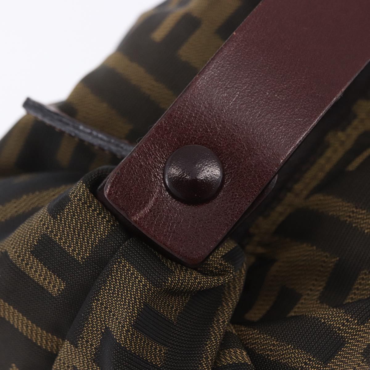 FENDI Zucca Canvas Pouch Black Silver Auth 201233