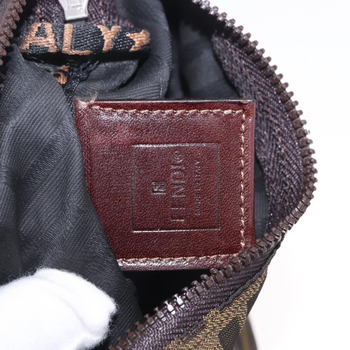 FENDI Zucca Canvas Pouch Black Silver Auth 201233