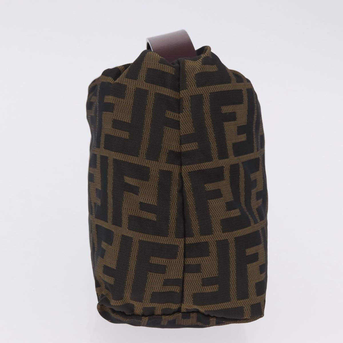 FENDI Zucca Canvas Pouch Black Silver Auth 201233