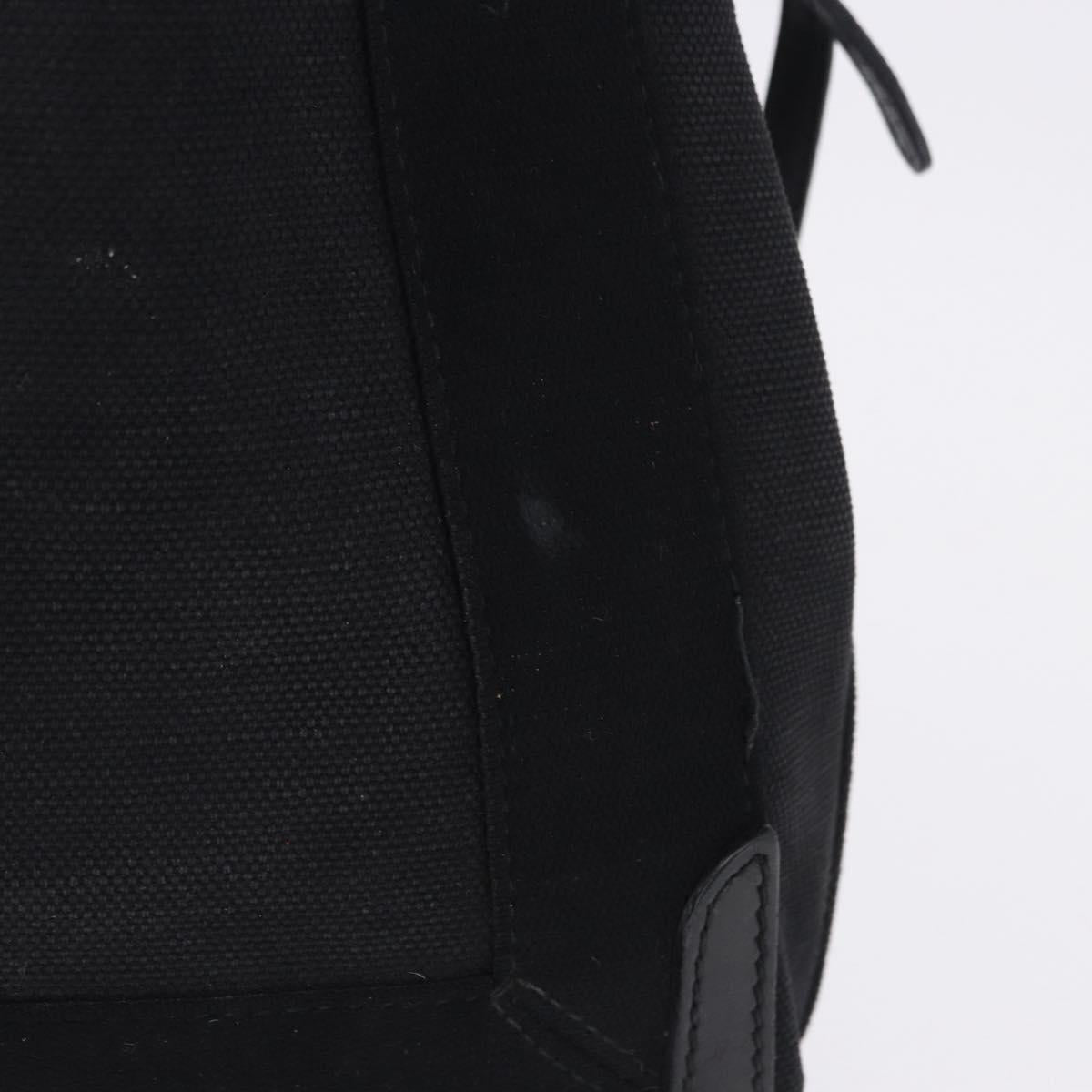 BALENCIAGA Navy Cabas XS Hand Bag Canvas Black Silver 390346 Auth 201237A