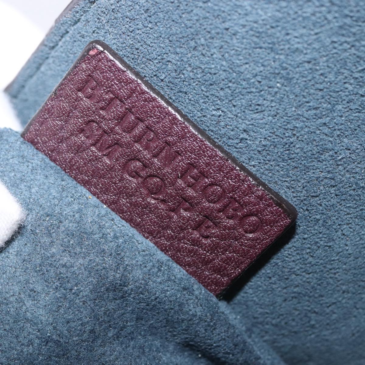 BALLY Shoulder Bag Leather Bordeaux Silver Auth 201238