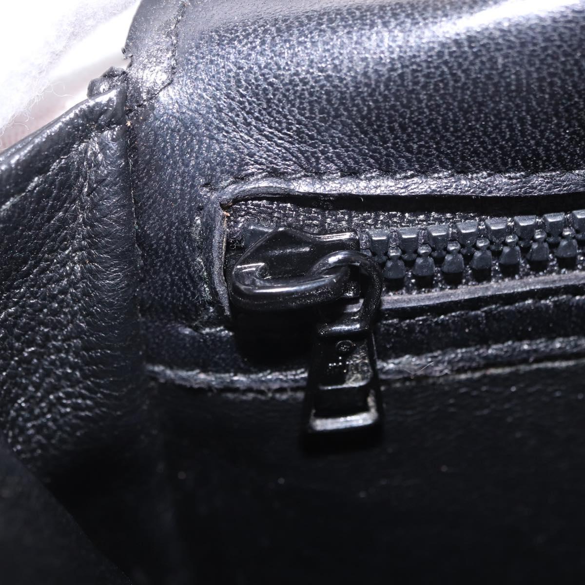 BALLY Chain Shoulder Bag Leather Black Gold Tone Auth 201246