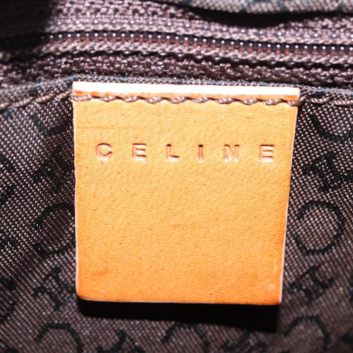 CELINE C Macadam Canvas Shoulder Bag Suede Brown Gold Auth 201247
